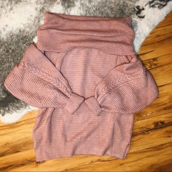 Topshop Off The Shoulder Balloon Sleeve Sweater - Picture 2 of 4